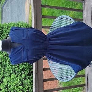Navy Sleeveless Summer Dress